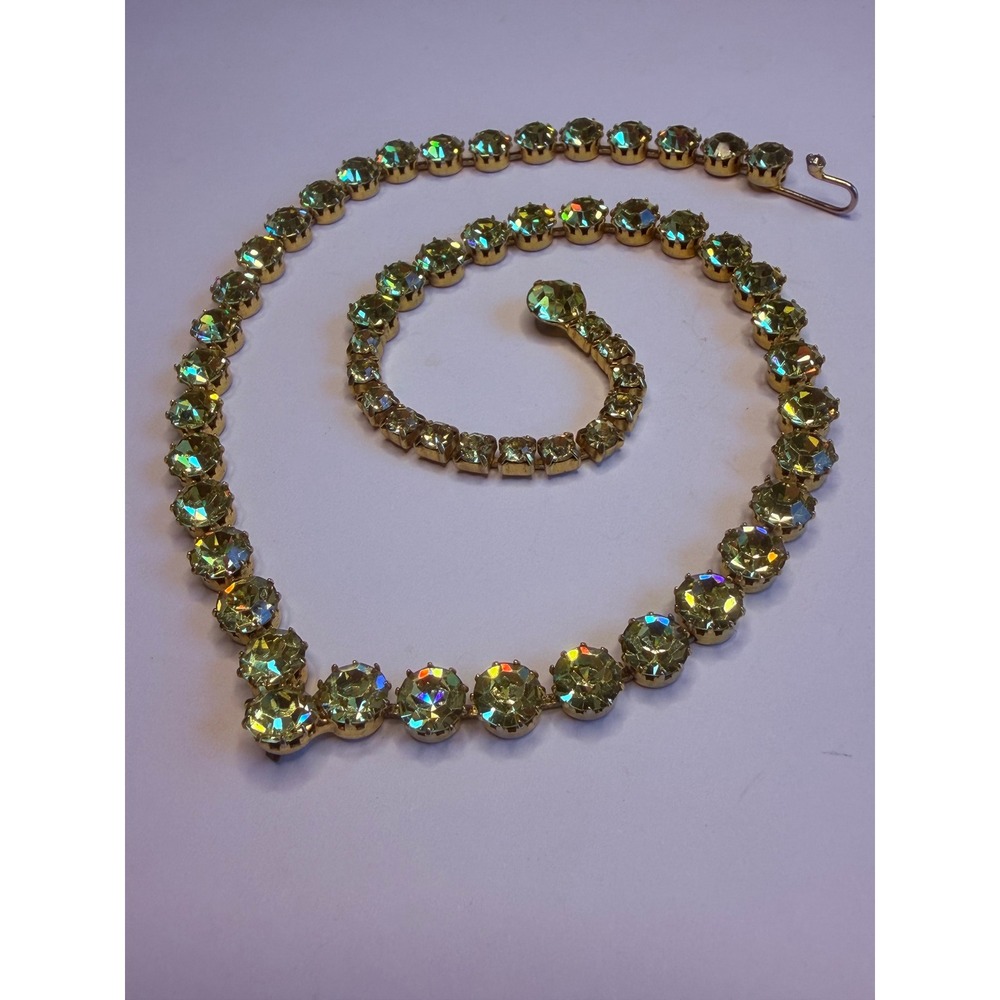 Vintage Hattie Carnegie Green Rhinestone Necklace
